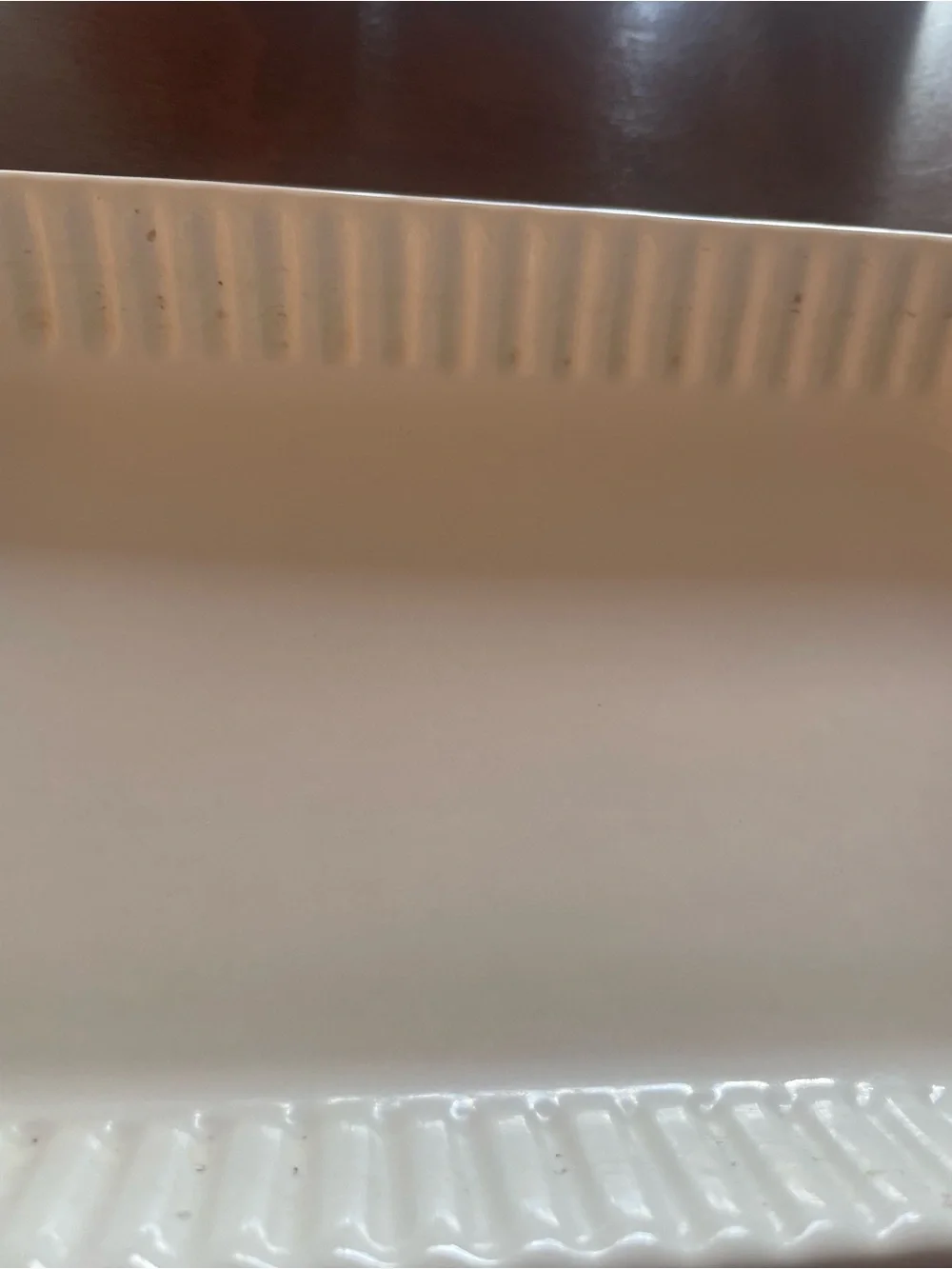 Longaberger Pottery Woven Traditions Ivory Rectangular Serving Tray 8.5